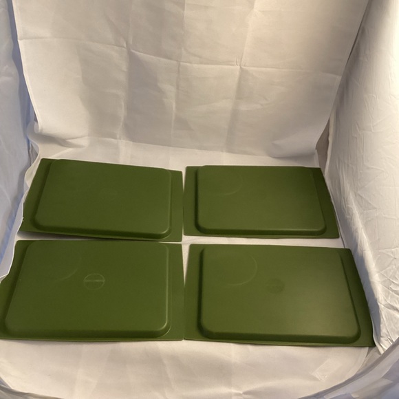 Vintage Acca Ware David Douglas Set of Avocado Green Plates Trays With Cork - Picture 8 of 14